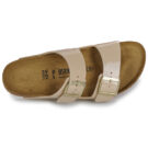Chaussons femme BIRKENSTOCK Arizona Birko-flor / Vernis / Sable / Beige &eacute;troit - Pointure 6