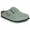 BIRKENSTOCK Boston Big buckle Nubuck / Pure / Sage / Regular Verde Zoccoli Donna