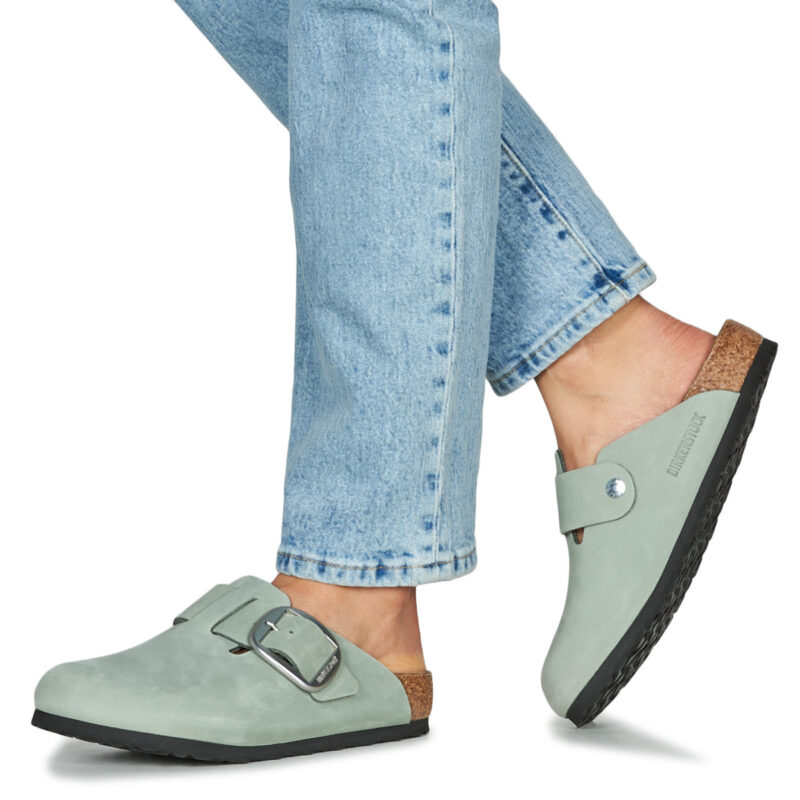 BIRKENSTOCK Boston Big buckle Nubuck / Pure / Sage / Regular Verde Zoccoli Donna - 8