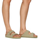 BIRKENSTOCK Arizona Birko-flor / Khaki / Regular Khaki Women's Slipper - 8