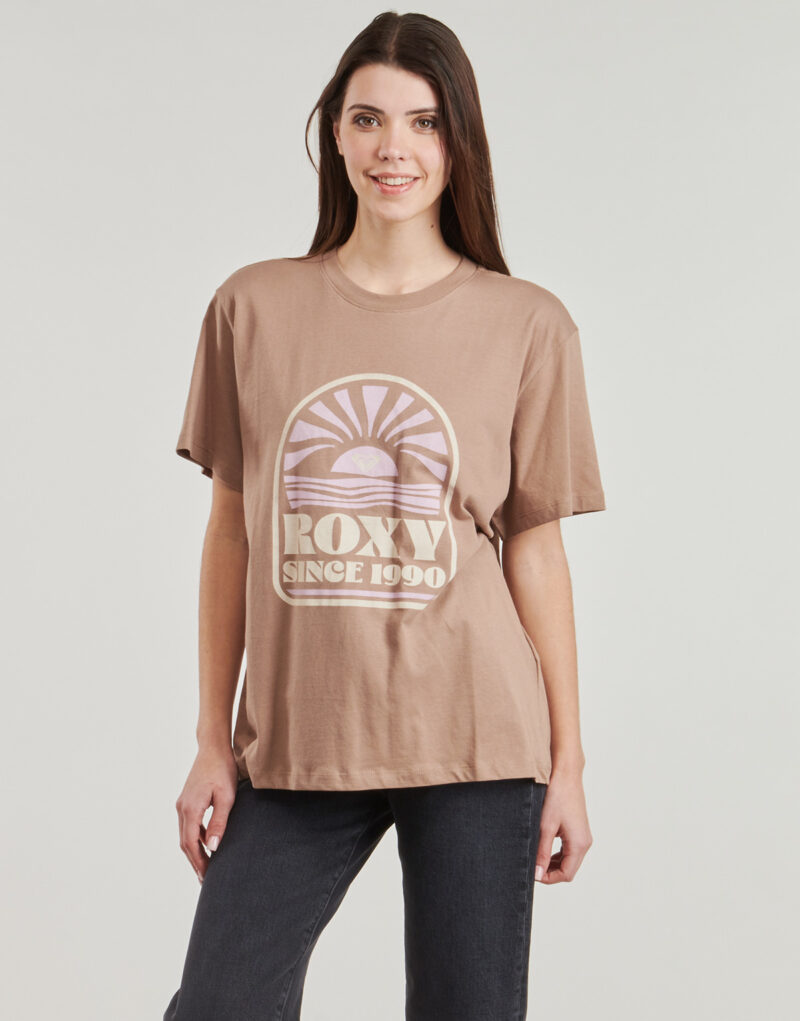 T-shirt Roxy HANGLOOSE POSTER Kaki T-shirt maniche corte Donna - 2