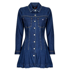 Abito corto  Tommy Jeans  DENIM PLEATED TRUCKER DRESS  Marine -  Abiti corti Donna