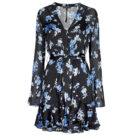 Kurzes Kleid Guess SIBILLA Blaue kurze Kleider Damen - 1