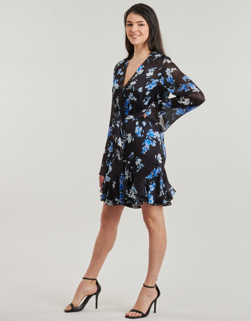 Kurzes Kleid Guess SIBILLA Blaue kurze Kleider Damen - 3