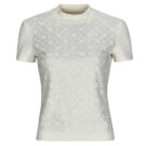T-shirt Guess MOCK NECJK ALL OVER LOGO Bianco T-shirt maniche corte Donna - 1