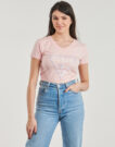 T-shirt Guess VN PYTHON TRIANGLE Rosa T-shirt maniche corte Donna - 2