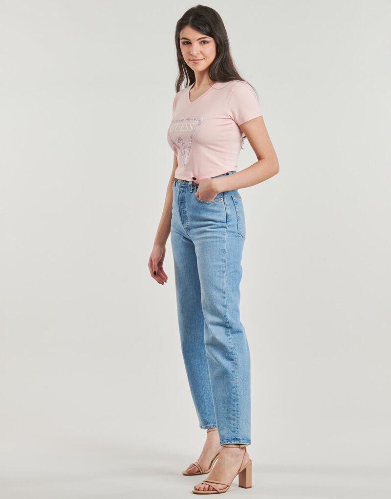 T-shirt Guess VN PYTHON TRIANGLE Rosa T-shirt maniche corte Donna - 3