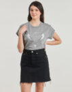 T-shirt Guess T-shirt &agrave; manches courtes SLEEVES STRASS gris pour femme - 2
