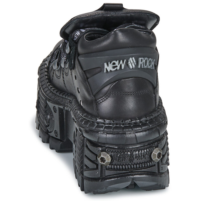 New Rock WALL CRUST Nero Derby Donna - 5