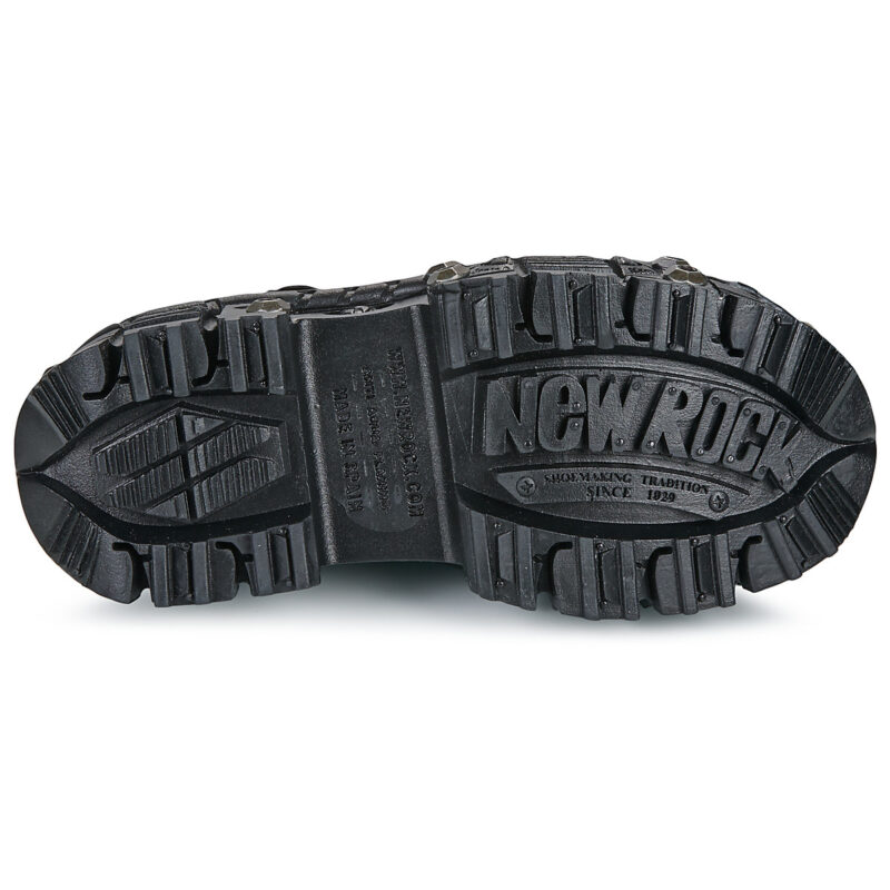 New Rock WALL CRUST Nero Derby Donna - 7