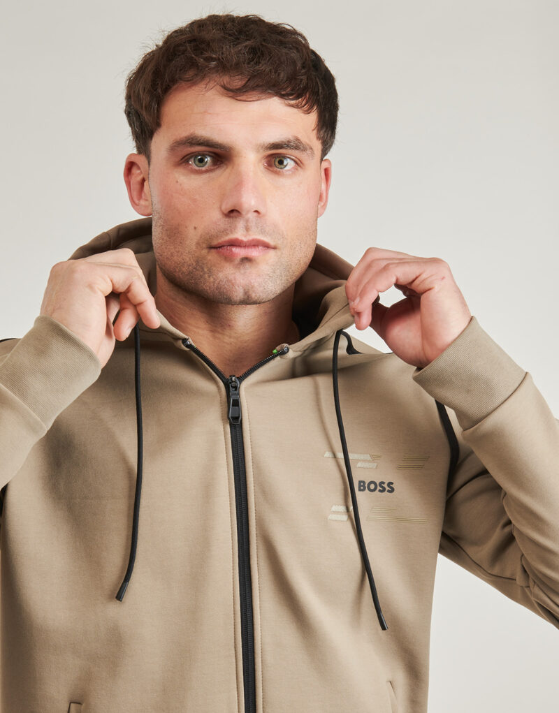 Felpe con cappuccio BOSS Saggy Tape Beige Felpe con cappuccio Uomo - 5