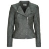 Giacca in pelle Only ONLAVA Grigio Giacche in pelle Donna