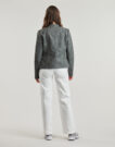 Giacca in pelle Only ONLAVA Grigio Giacche in pelle Donna - 4