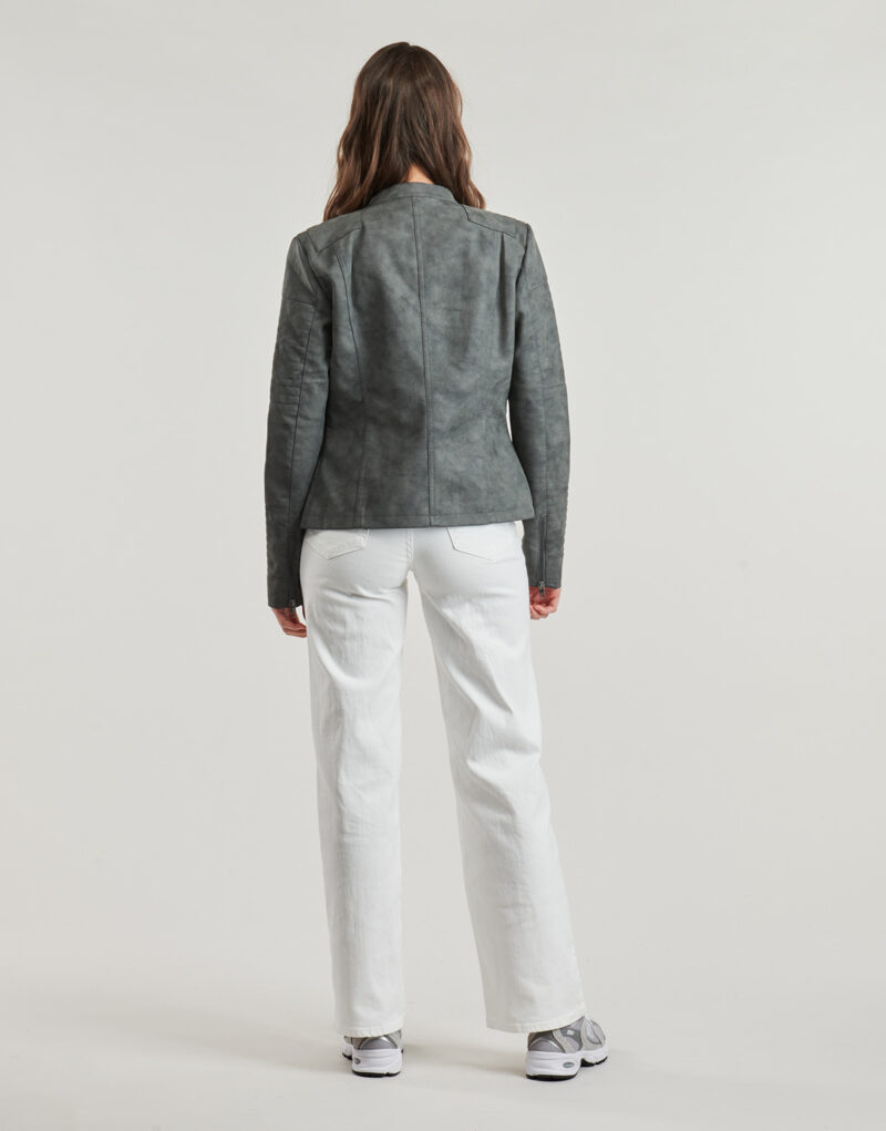 Giacca in pelle Only ONLAVA Grigio Giacche in pelle Donna - 4