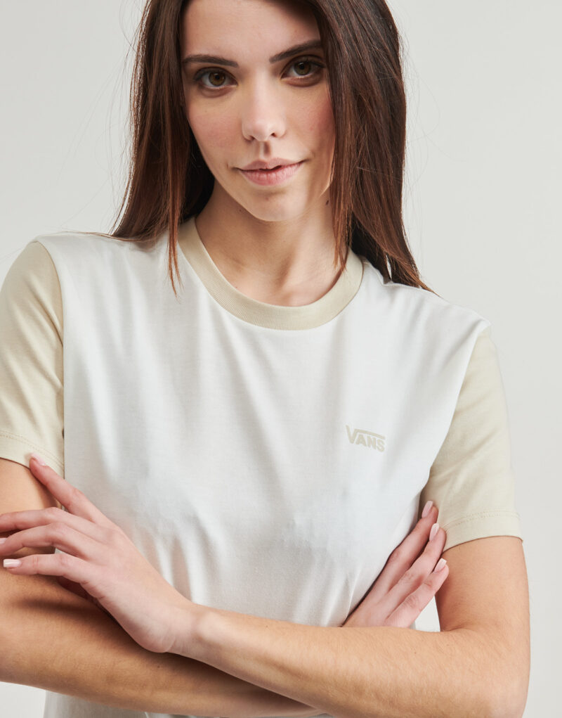 Vans COLORBLOCK BFF TEE Wei&szlig;es Damen-T-Shirt mit kurzen &Auml;rmeln - Gr&ouml;&szlig;e 5