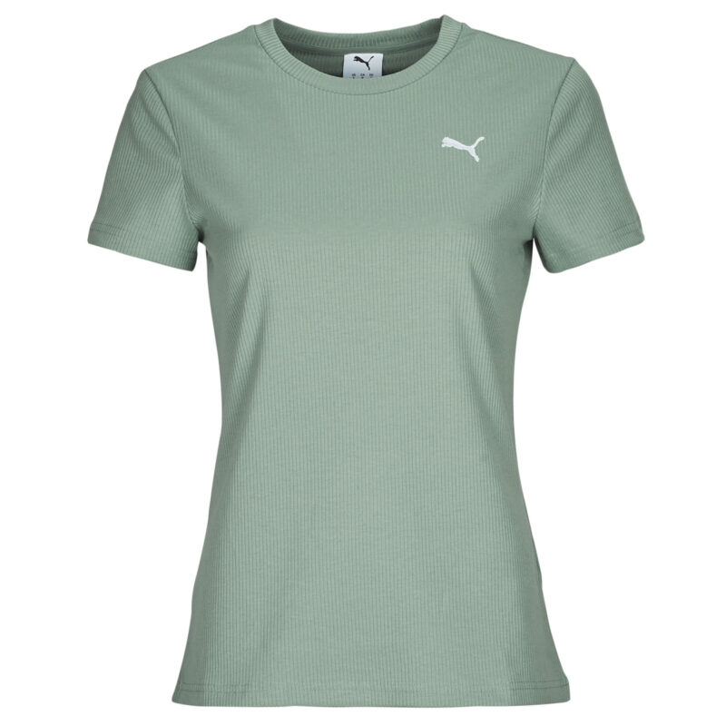 T-shirt Puma ESS ELEVATED RIB TEE Verde T-shirt maniche corte Donna - 1