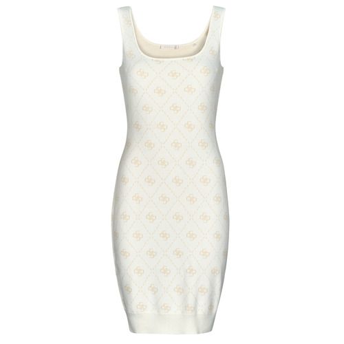 Abito corto Donna Guess SARAH 4G Beige, elegante vestito estivo, perfetto per occasioni speciali e look casual. Realizzato in tessuto di alta qualità, presenta un design moderno e raffinato. Acquista ora per un outfit di tendenza con Guess SARAH 4G Beige!
