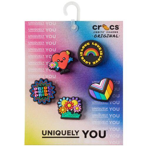 Accessori scarpe Uomo Crocs Love is Love 5 Pack Multicolore: set di 5 accessori colorati per personalizzare le scarpe Crocs, perfetti per aggiungere un tocco di stile unico e divertente. Ideali per esprimere la propria personalità e per ogni occasione.