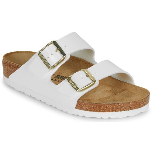 Ciabatta donna Birkenstock Arizona BF Patent White in bianco, modello elegante e confortevole, ideale per l'estate. Realizzata con materiali di alta qualità, offre un supporto ottimale per i piedi e un design versatile che si adatta facilmente a qualsiasi outfit. Perfetta per passeggiate e momenti di relax, questa ciabatta è un must-have nel tuo guardaroba. Acquista ora per un comfort senza pari!