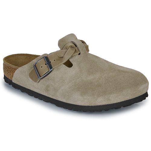 "Ciabatta Donna Birkenstock Boston Braided LEOI/LEVE in tono Taupe Beige, elegante design intrecciato per un comfort superiore e uno stile raffinato. Perfette per ogni occasione, queste ciabatte offrono sostenibilità e qualità artigianale. Acquista ora le Birkenstock Boston per un look chic e casual."