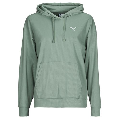 Felpa Donna Puma ESS ELEVATED RIB HOODIE Verde, comoda e di tendenza, ideale per outfit casual e sportivi. Realizzata in tessuto di alta qualità, offre comfort e stile. Perfetta per il tuo guardaroba primaverile e autunnale, versatile per ogni occasione. Acquista ora e completa il tuo look con questa felpa must-have!