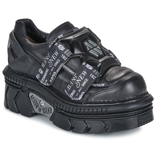 Scarpe New Rock MET Nero Derby Donna - eleganti e alla moda, perfette per ogni occasione. Design unico con dettagli distintivi, realizzate in materiali di alta qualità per garantire comfort e durata. Ideali per completare il tuo look con stile. Acquista ora per un tocco di originalità al tuo outfit!