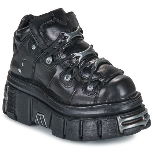 Scarpe New Rock NOMADA Nero Derby Donna, eleganti e alla moda, ideali per ogni occasione. Realizzate con materiali di alta qualità, queste derby offrono comfort e stile impeccabile. Perfette da indossare sia in contesti formali che casual. Scopri il design unico e la versatilità di queste scarpe per donne alla ricerca di un look sofisticato e trendy.
