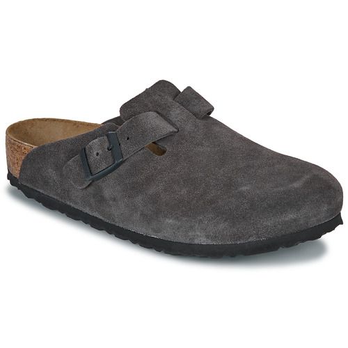 Scarpe uomo Birkenstock Boston LEVE Velvet Grey Grigio, ciabatta elegante e comoda, realizzata con materiali di alta qualità per un comfort ottimale. Perfetta per un look casual e alla moda, ideale per ogni occasione. Scopri il massimo del comfort con le ciabatte Birkenstock, un must-have nella tua collezione di calzature.