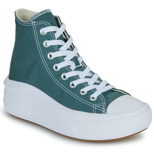 Sneakers alte Converse CHUCK TAYLOR ALL STAR MOVE PLATFORM Verde per donna, con design moderno e suola platform. Perfette per un look casual e alla moda, queste scarpe offrono comfort e stile. Acquista ora per aggiungere un tocco di colore al tuo guardaroba.