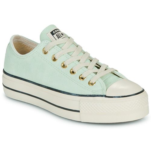 Sneakers basse Converse CHUCK TAYLOR ALL STAR LIFT PLATFORM SUEDE in verde, ideale per donne alla ricerca di comfort e stile. Design elegante con suola platform per una silhouette trendy, perfette per ogni outfit casual. Acquista ora le tue Converse verdi e aggiungi un tocco di originalità al tuo guardaroba!