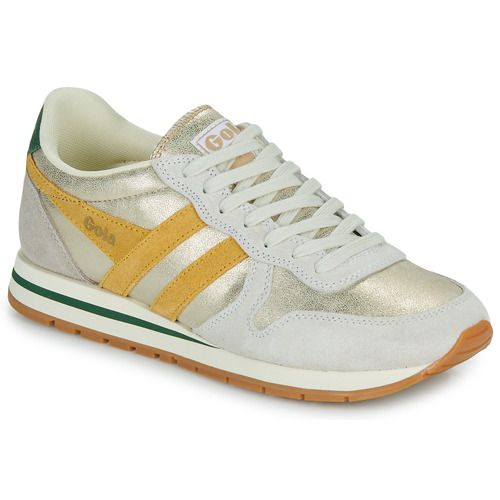 "Immagine delle Sneakers basse Gola Daytona Blaze Oro per donna, caratterizzate da un design elegante e moderno, con dettagli dorati e una suola comoda. Perfette per un look casual e alla moda, queste scarpe assicurano stile e comfort in ogni occasione. Acquista ora le Gola Daytona Blaze Oro e completa il tuo outfit con un tocco di classe."