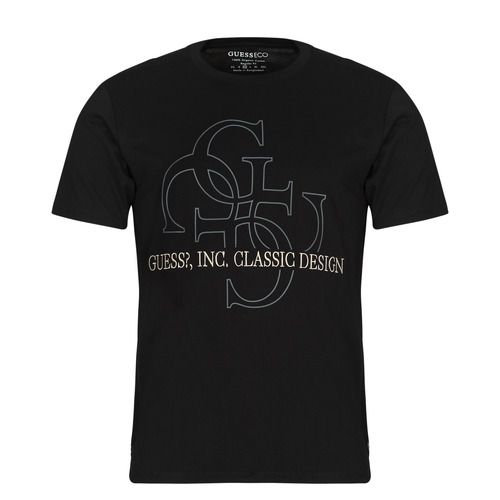 T-shirt uomo Guess CLASSIC QUATTRO nera, maniche corte, stile casual e moderno, perfetta per ogni occasione. Acquista online la t-shirt Guess per un look trend e di qualità.
