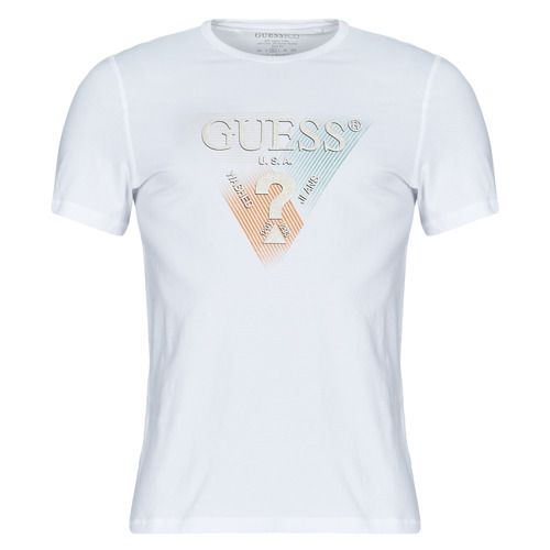 T-shirt uomo Guess TRIANGLE TEE Bianco maniche corte, elegante e alla moda, ideale per un look casual e versatile. Realizzata in materiali di alta qualità, offre comfort e stile per ogni occasione. Disponibile in diverse taglie, perfetta per completare il tuo guardaroba estivo.