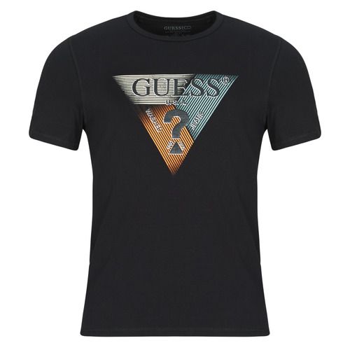 T-shirt Guess TRIANGLE TEE Nero per uomo, con maniche corte, elegante e casual, ideale per ogni occasione. Realizzata in cotone morbido, offre comfort e stile. Disponibile nel colore nero, perfetta da abbinare a jeans o pantaloni casual per un look moderno.