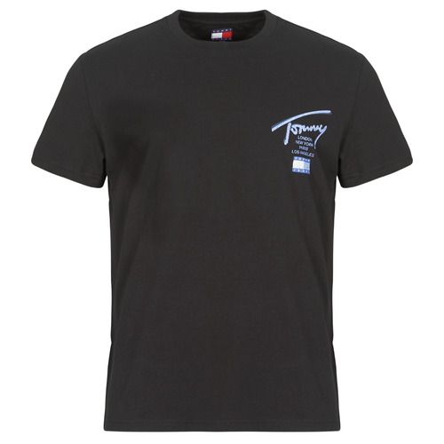 T-shirt nera Tommy Jeans TJM REG TOMMY SIGN CITY TEE EXT per uomo, maniche corte, ideale per un look casual e alla moda. Realizzata con materiali di alta qualità, questa T-shirt presenta un design elegante che valorizza ogni outfit. Perfetta per l'uso quotidiano o per occasioni informali, è un must-have nel guardaroba di ogni uomo. Scopri il comfort e lo stile inconfondibile di Tommy Jeans.