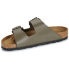 BIRKENSTOCK Arizona Natural / Pelle Grauer/Khakifarbener Damen-Hausschuh (Gr&ouml;&szlig;e 4)