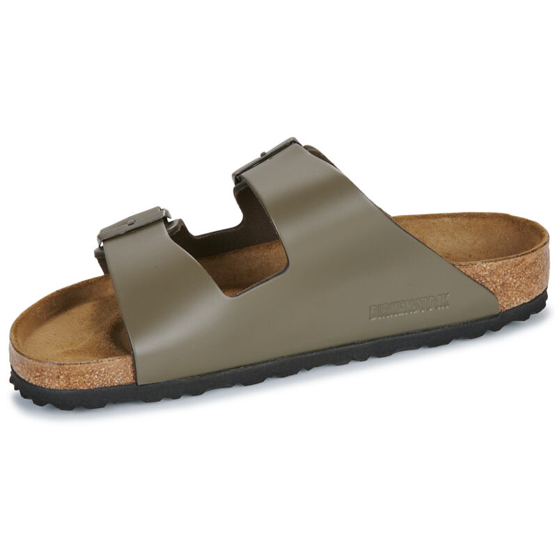 BIRKENSTOCK Arizona Natural / Pelle Grauer/Khakifarbener Damen-Hausschuh (Gr&ouml;&szlig;e 4)