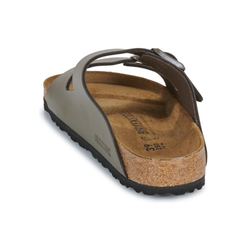 BIRKENSTOCK Arizona Natural / Pelle Grauer/Khakifarbener Damen-Hausschuh (Gr&ouml;&szlig;e 5)