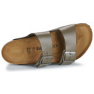 BIRKENSTOCK Arizona Natural / Pelle Grauer/Khakifarbener Damen-Hausschuh (Gr&ouml;&szlig;e 6)