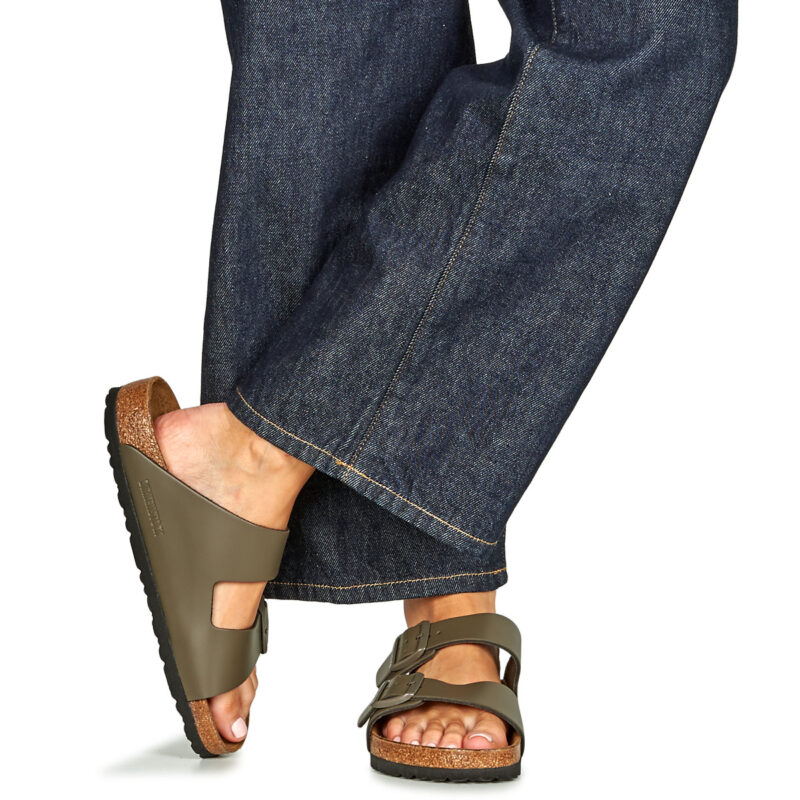 BIRKENSTOCK Arizona Natural / Pelle / Grigio / Regular Kaki Ciabatta Uomo - 8