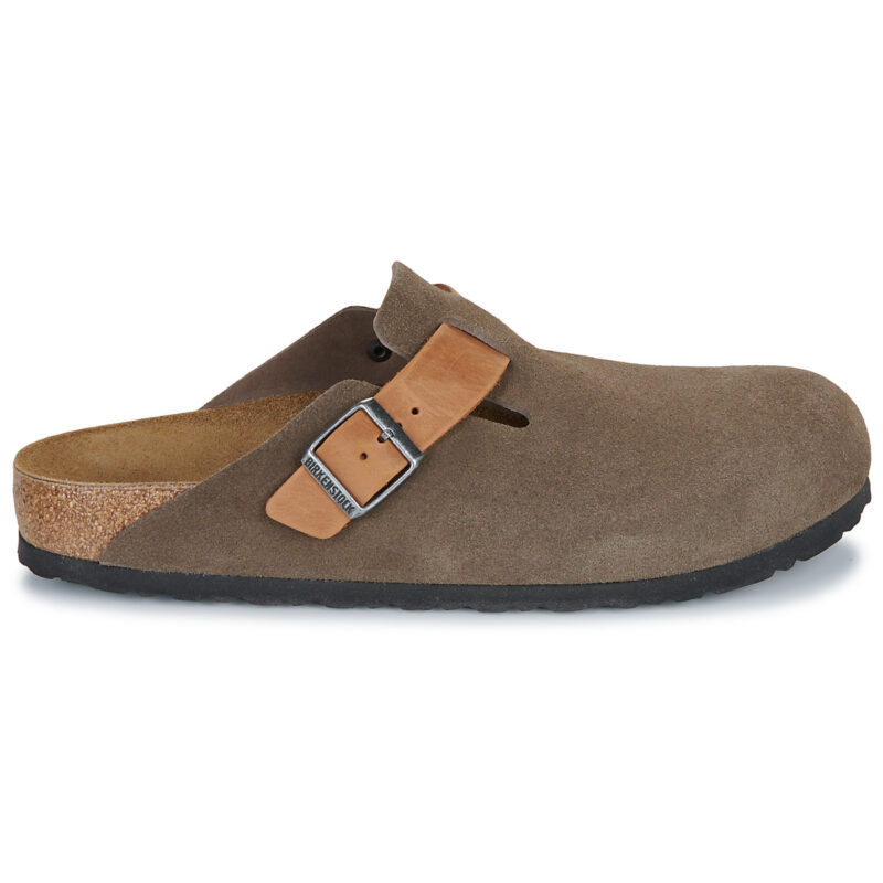 BIRKENSTOCK Boston Suede / Oiled / Pelle / Grigio / Stretto Marrone Zoccoli Uomo - 2