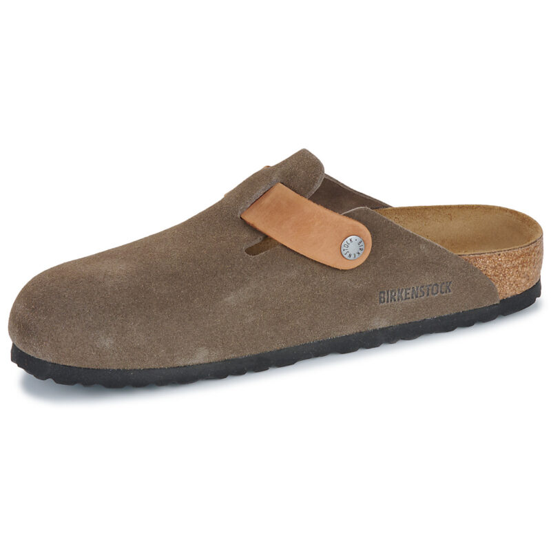 BIRKENSTOCK Boston Suede / Oiled / Pelle / Grigio / Stretto Marrone Zoccoli Uomo - 4