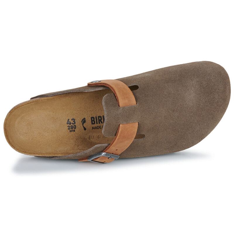 BIRKENSTOCK Boston Suede / Oiled / Pelle / Grigio / Stretto Marrone Zoccoli Uomo - 6