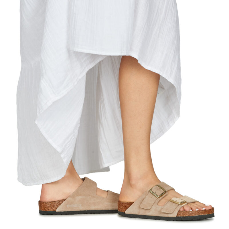BIRKENSTOCK Arizona Suede / Sandcastle / Regular Beige Ciabatta Donna - 8