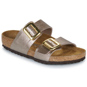 BIRKENSTOCK Sydney Cushion Buckle Birko-flor / Taupe / Regular Oro Ciabatta Donna