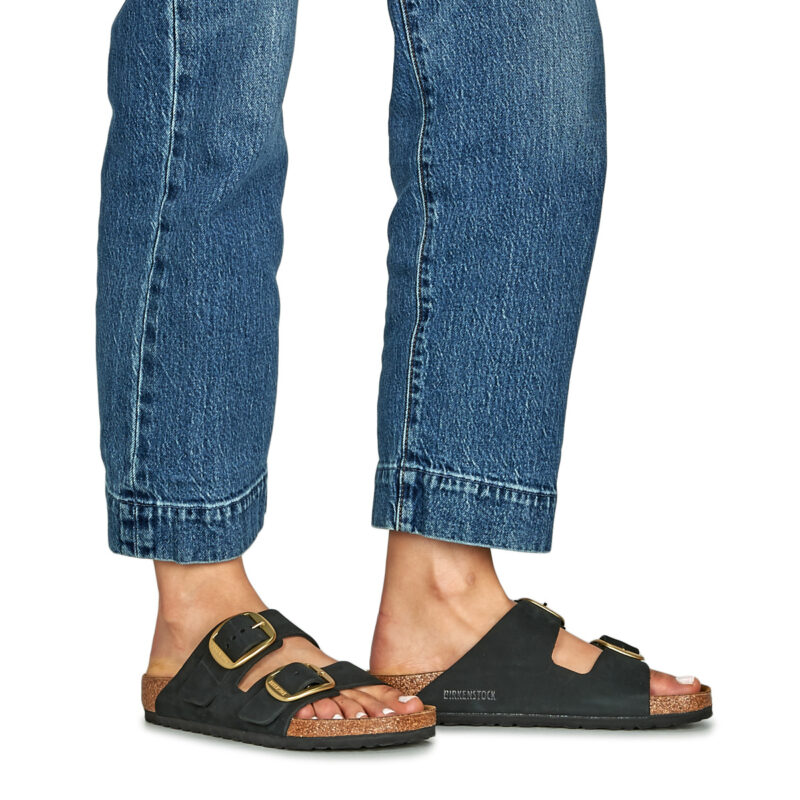 BIRKENSTOCK Arizona Big Buckle Nubuck / Black / Regular Nero Ciabatta Donna - 8