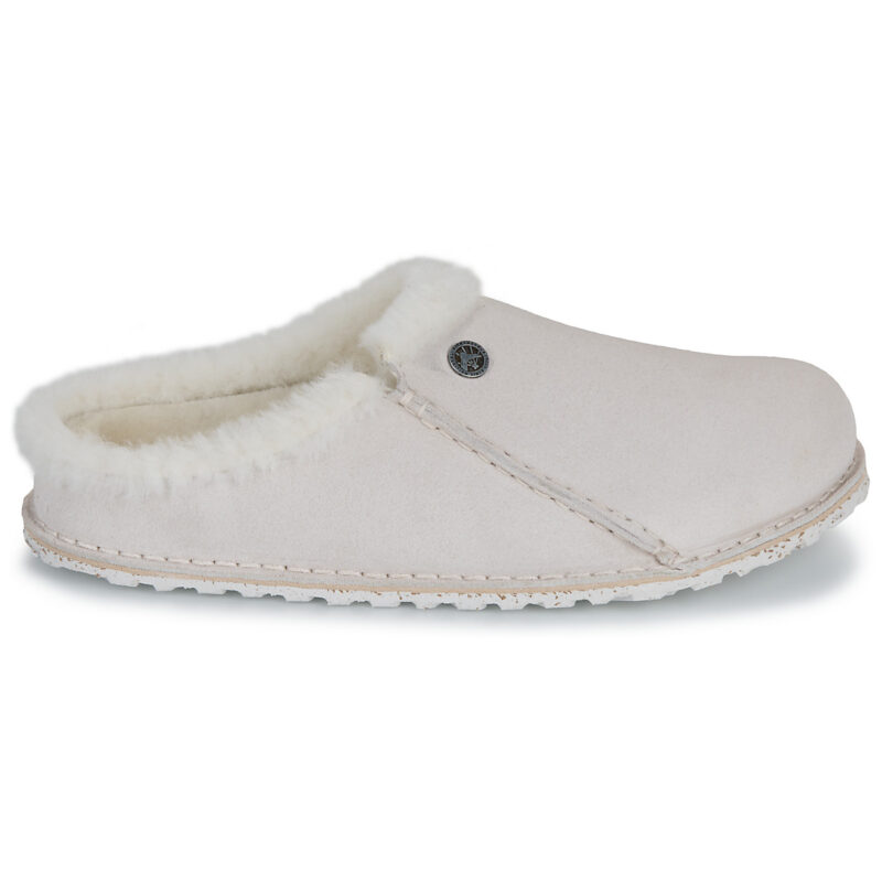 BIRKENSTOCK Zermatt Premium Suede / Antique / White / Regular White Men's Slippers - 2