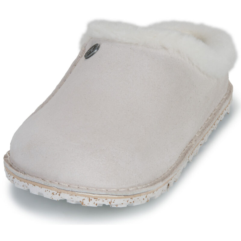 BIRKENSTOCK Zermatt Premium Suede / Antique / White / Regular White Men's Slippers - 3