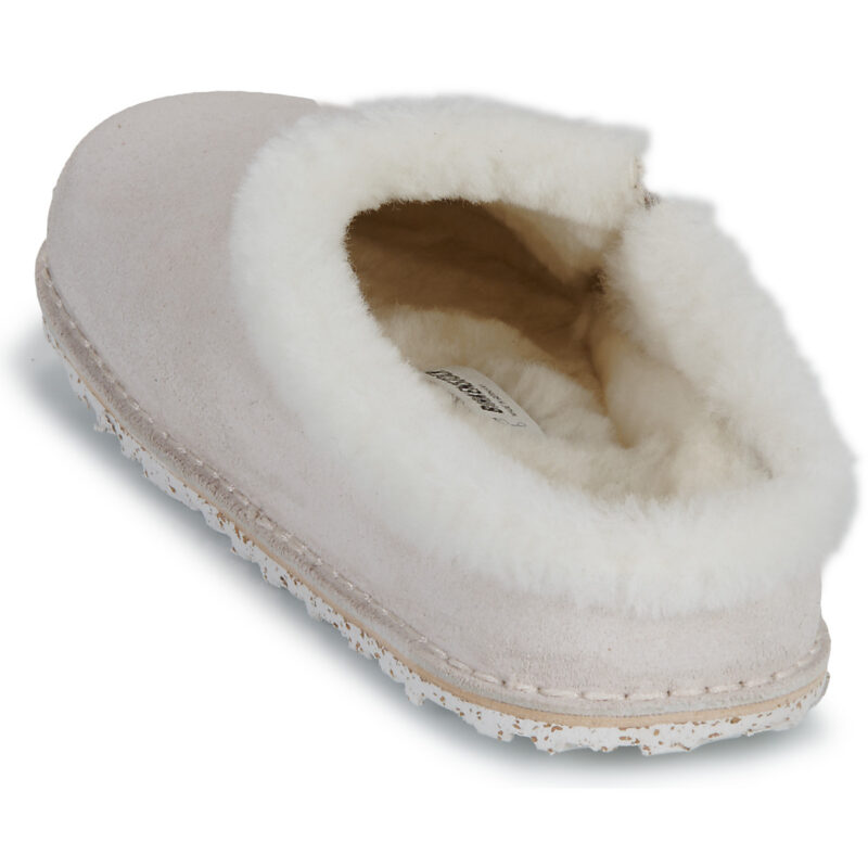 BIRKENSTOCK Zermatt Premium Suede / Antique / White / Regular White Men's Slippers - 5