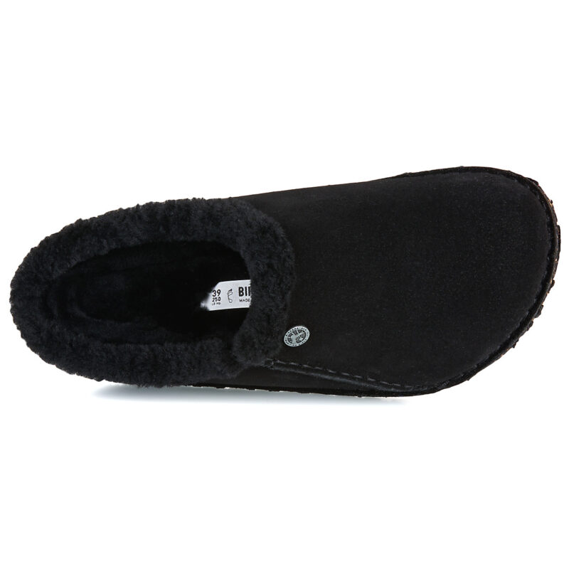 BIRKENSTOCK Zermatt Premium Suede / Black / Laf / Regular Nero Pantofole Donna - 6